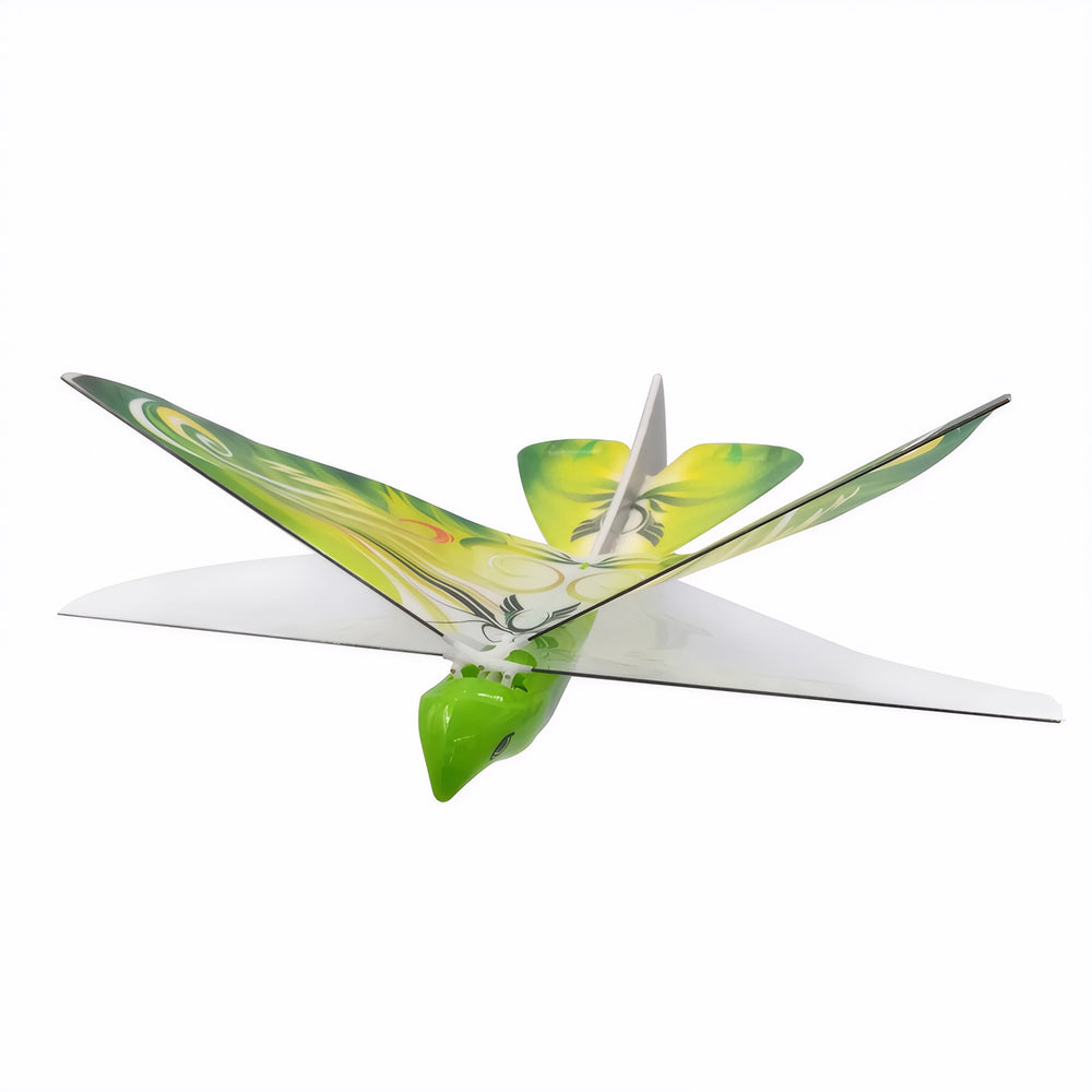 Green CloudSleep flapping bird cat toy on white
