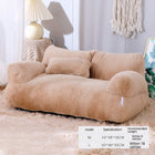 Mousse coffee CloudSleep plush sofa cat bed with size details