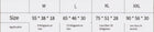 Size chart strip for the CloudSleep plush sofa cat bed